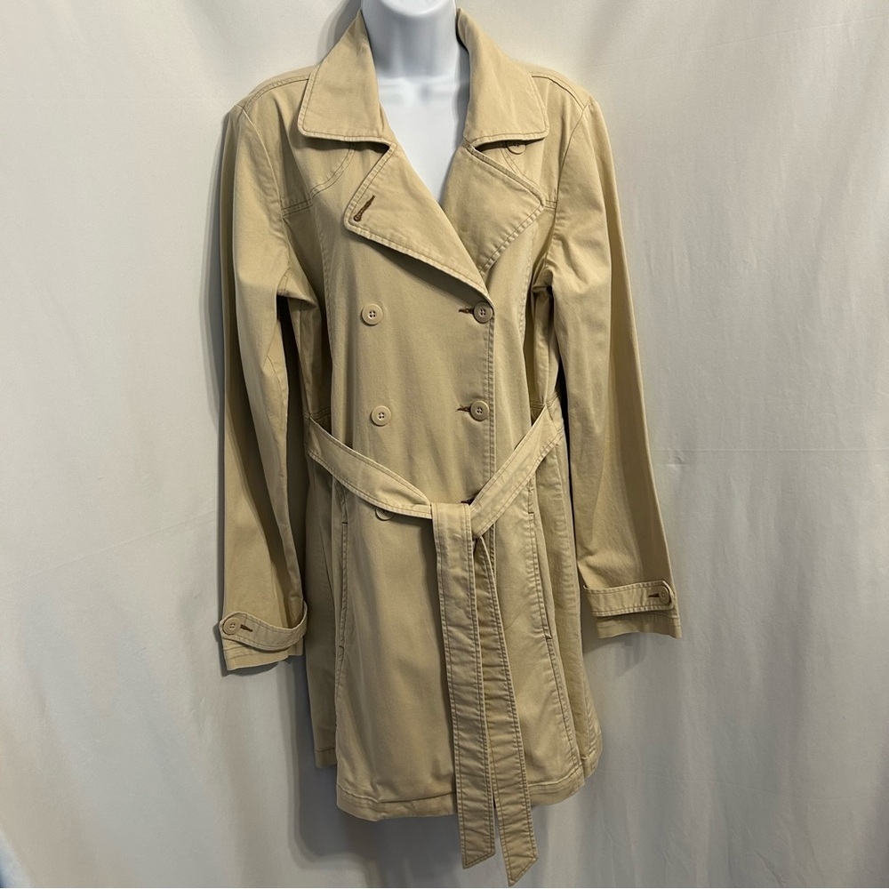 Patagonia Organic Cotton Tan Trench Coat Size Large